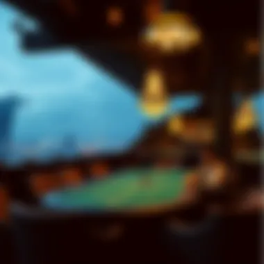 An unconventional venue like a rooftop bar with poker ambiance