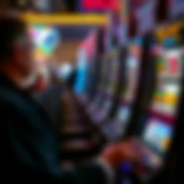An overview of a player engaging with a quick hit slot machine