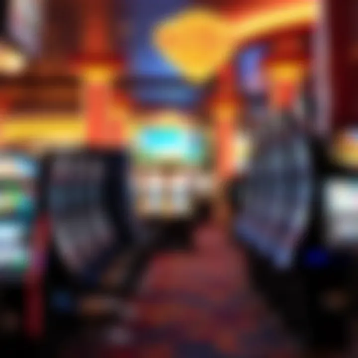 Vibrant Gaming Area of the Casino Vibrant gaming area showcasing slot machines