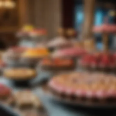 A vibrant dessert station featuring an array of sweets