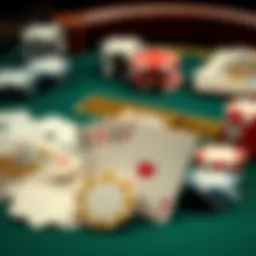 A vintage Casino card setup showcasing traditional playing cards and chips.