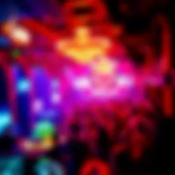 A stunning view of a Las Vegas nightclub with vibrant lights and energetic crowd