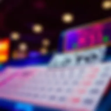 Colorful lotto ticket display