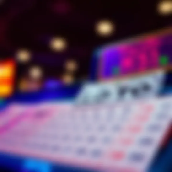 Colorful lotto ticket display