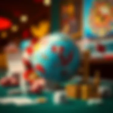 The Global Influence of Gambling Cultures A globe surrounded by symbols of various gambling cultures around the world