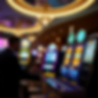 A digital casino scene showcasing mega jackpot slots in action