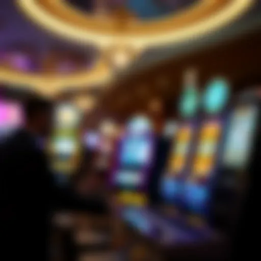 A digital casino scene showcasing mega jackpot slots in action