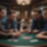 A vibrant poker table showcasing players engrossed in a game