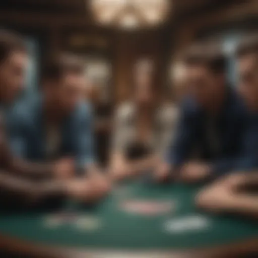 A vibrant poker table showcasing players engrossed in a game