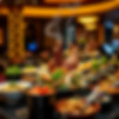 Lavish buffet spread showcasing an array of international cuisines