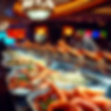 Vibrant food display highlighting fresh seafood options