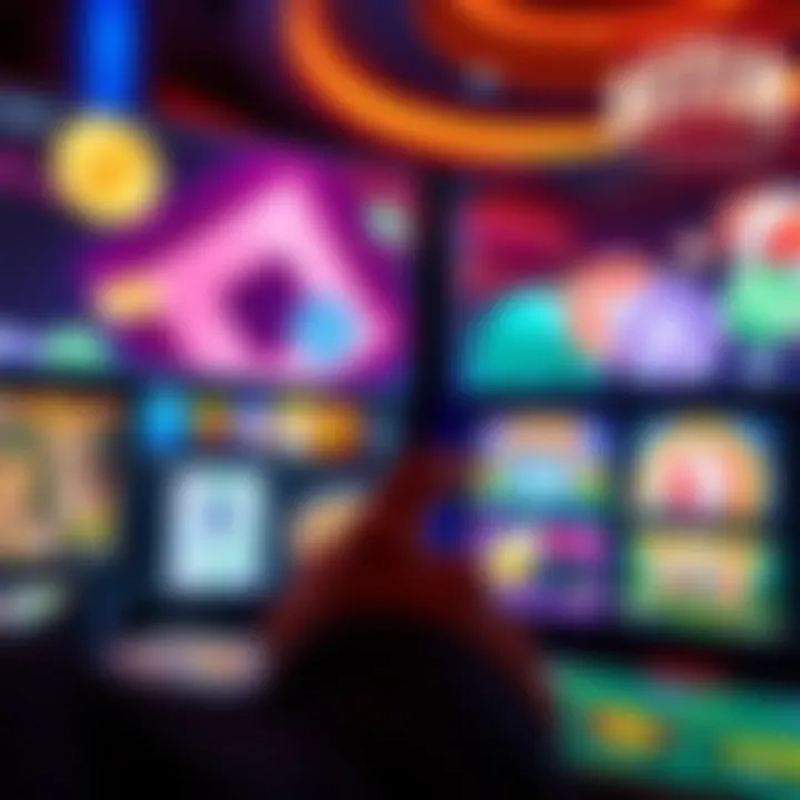 A vibrant online casino interface showcasing various games