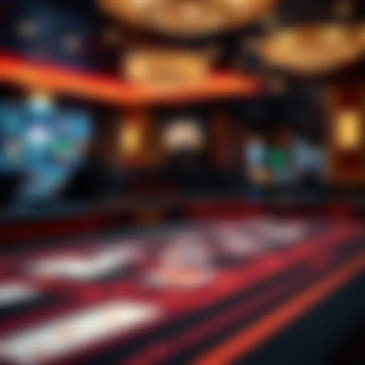 Digital Baccarat Table Experience A digital baccarat table interface with cards displayed