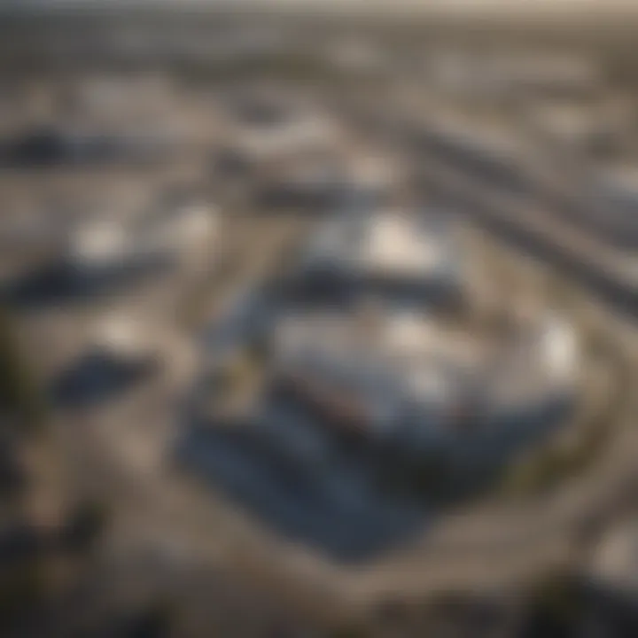 An aerial view of the surrounding area of Sands Casino Bethlehem emphasizing local attractions