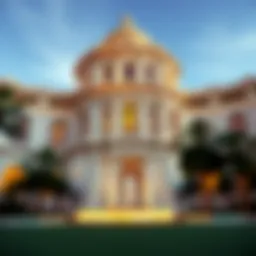 Exterior view of the Augustus Tower showcasing its grand architecture