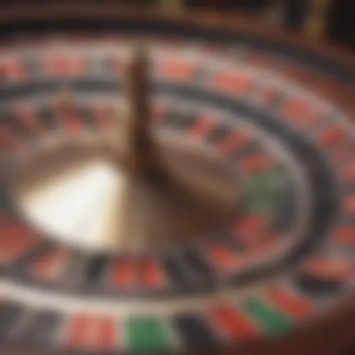 Roulette wheel showcasing different betting sections