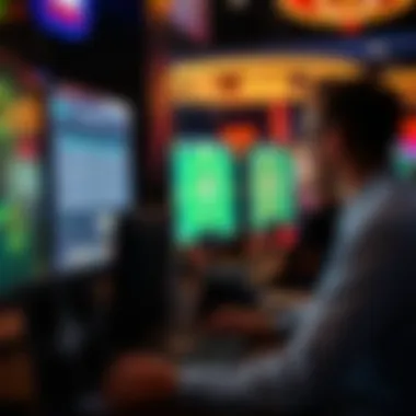 Strategic Analysis for Enhanced Poker Gameplay A player analyzing poker strategies on a computer