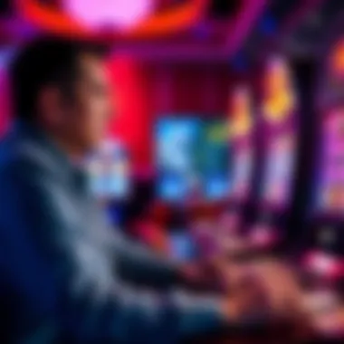 A thoughtful player strategizing their next move in video poker