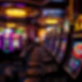 A luxurious casino setting with vibrant slot machines