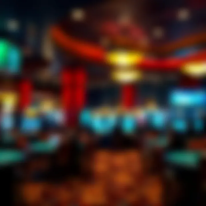 An atmospheric view of the casino floor showcasing the poker area