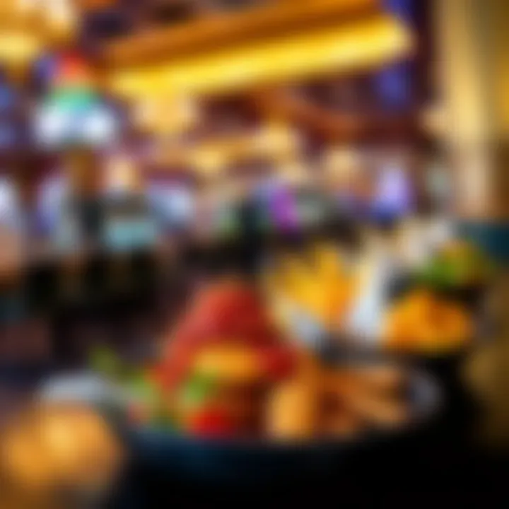 A diverse selection of gourmet dishes available at the casino's dining area