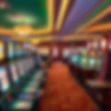 Interior gaming area filled with vibrant slot machines and tables