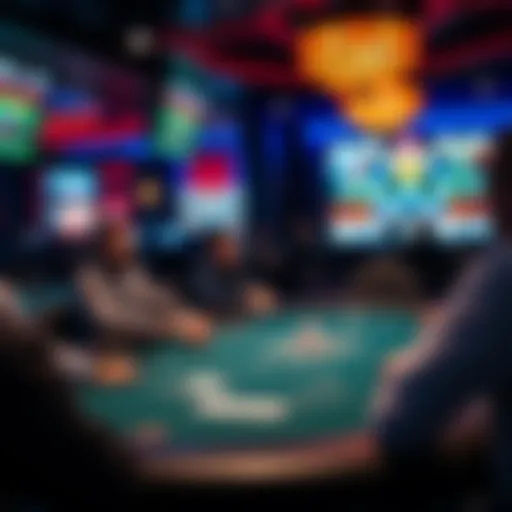 A captivating scene from the World Poker Tour video game showcasing a virtual poker table filled with action.