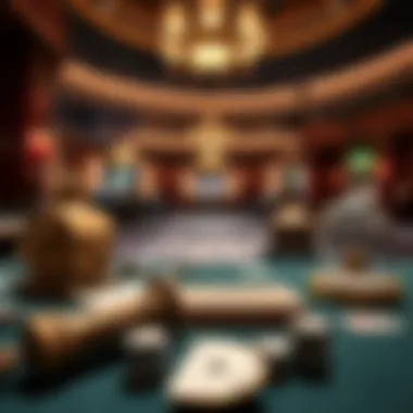 Historical poker artifacts displayed at the venue