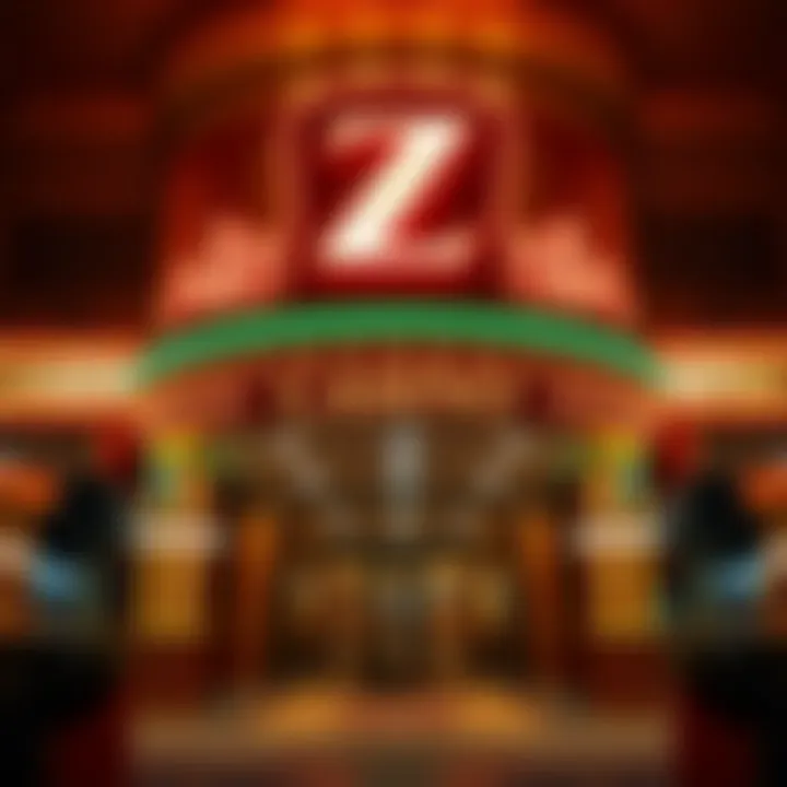 Elegant view of the Z Casino entrance showcasing its vibrant lights