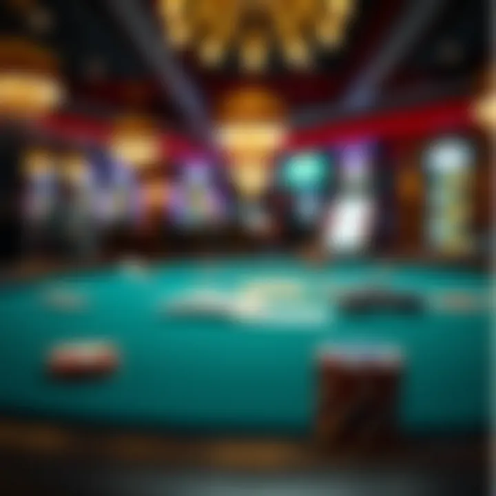 A close-up view of a poker table highlighting strategic gameplay