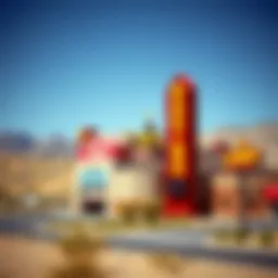 The stark contrast of Utah's landscapes against gambling establishments in neighboring states