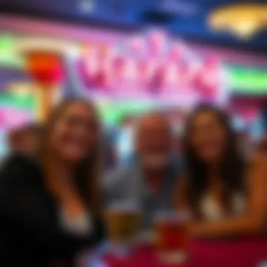 Happy guests enjoying their time at Harrah Casino