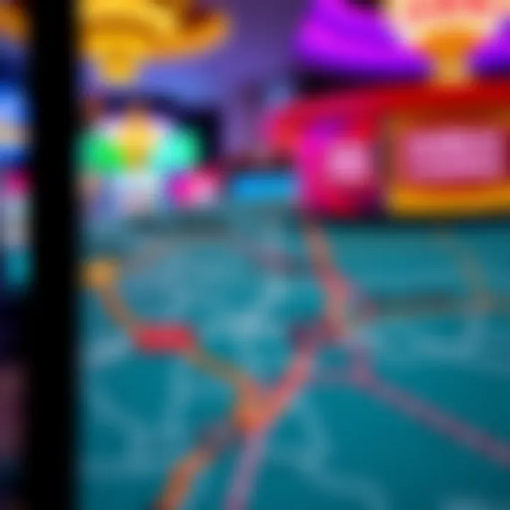 Map showing bus routes to Harrah Casino