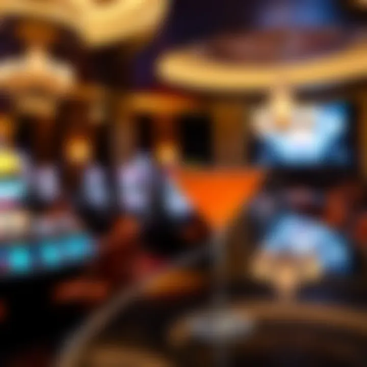 Elegant cocktail served in a lavish casino lounge