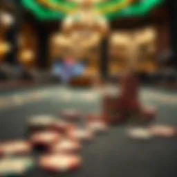 Luxurious high roller gaming table adorned with exclusive chips