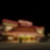 Exterior view of Hollywood Casino at night