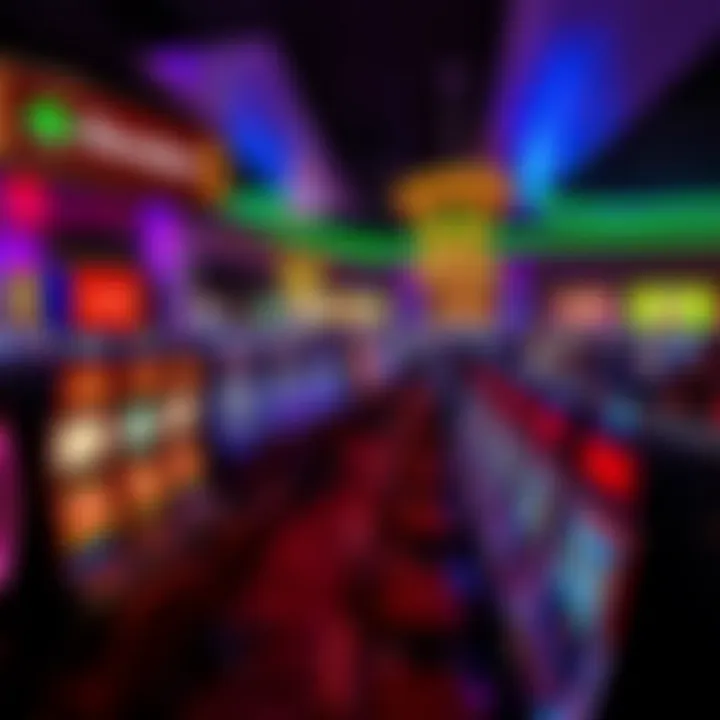 Interior of the gaming floor filled with vibrant slot machines and tables