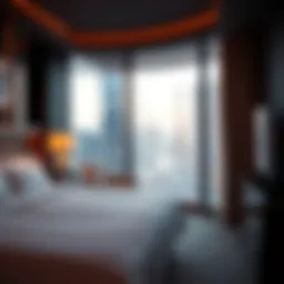 Luxurious hotel room with a view of the Las Vegas Strip