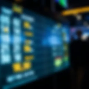 Betting odds displayed on a digital screen