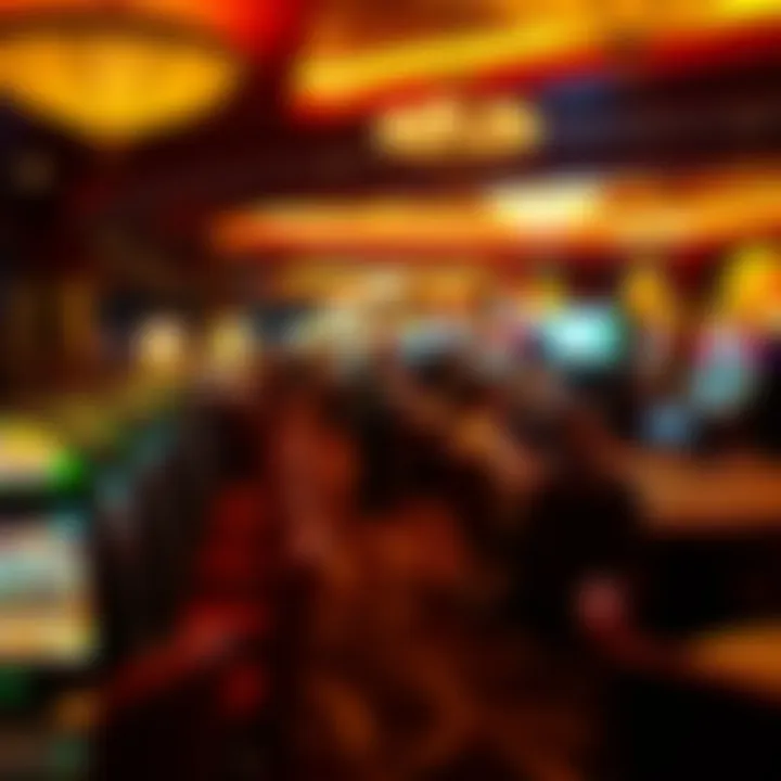 An overview of the casino floor bustling with activity