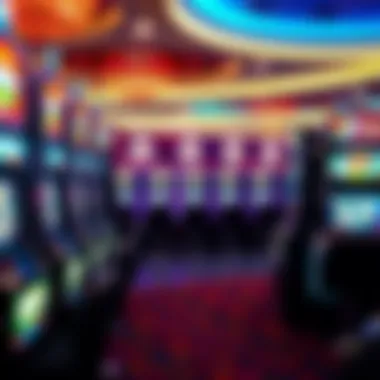 Inside a Las Vegas Casino with Slot Machines Casino interior showcasing slot machines