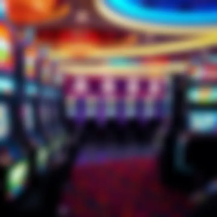 Inside a Las Vegas Casino with Slot Machines Casino interior showcasing slot machines