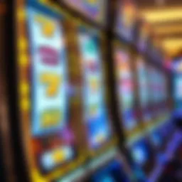 A close-up view of a high payout slot machine with vibrant graphics