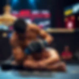 Khabib Nurmagomedov showcasing his grappling technique