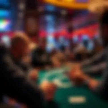 Exciting card game in progress at the casino