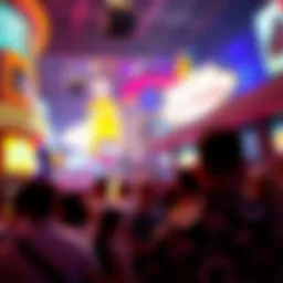 Vibrant nightlife scene in Las Vegas showcasing a bustling crowd.