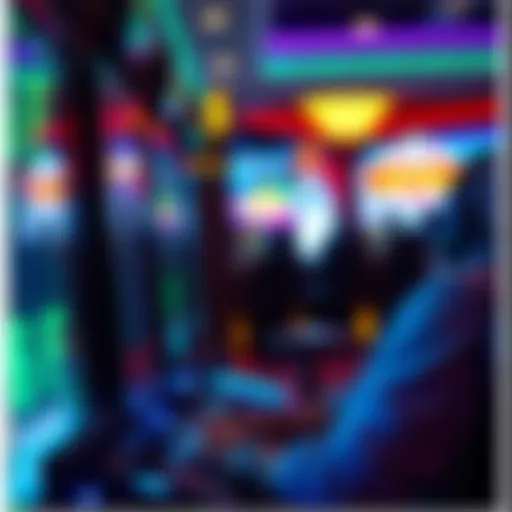 A gamer focused on a screen with money symbols around