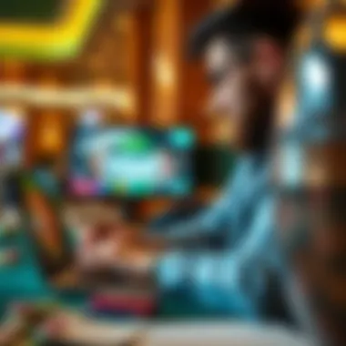 Engagement with LuckyLand Casino Online A player engaging with LuckyLand Casino on a laptop