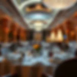 Elegant dining setup showcasing exquisite tableware at Luxor Hotel