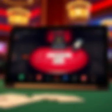 An overview of the online casino interface for blackjack